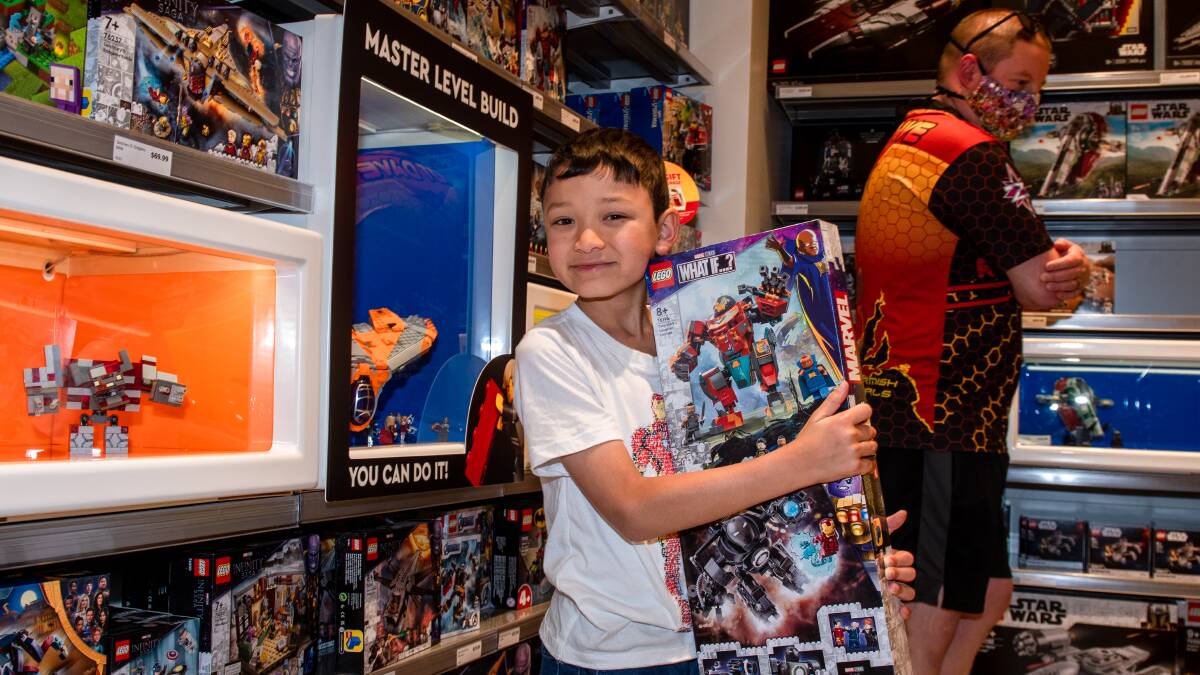 Jacob Kurtz, 7, talks about his favourite LEGO creations. Picture: Elesa Kurtz