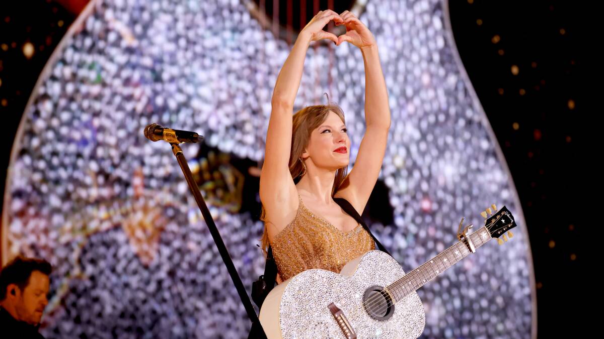 Taylor Swift on stage during The Eras Tour. Picture Getty Images/TAS Management
