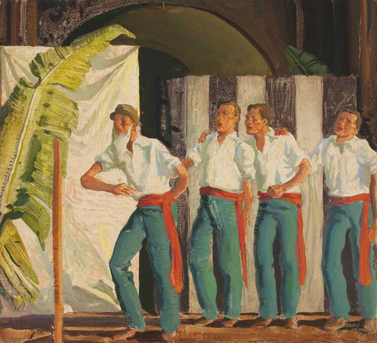 Murray Griffin's painting of four concert party members. Picture Australian War Memorial, ART24467