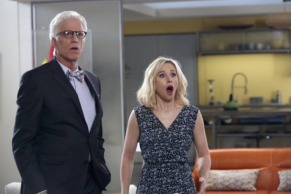 Ted Danson as Michael and Kristen Bell as Eleanor in The Good Place. Picture: NBC