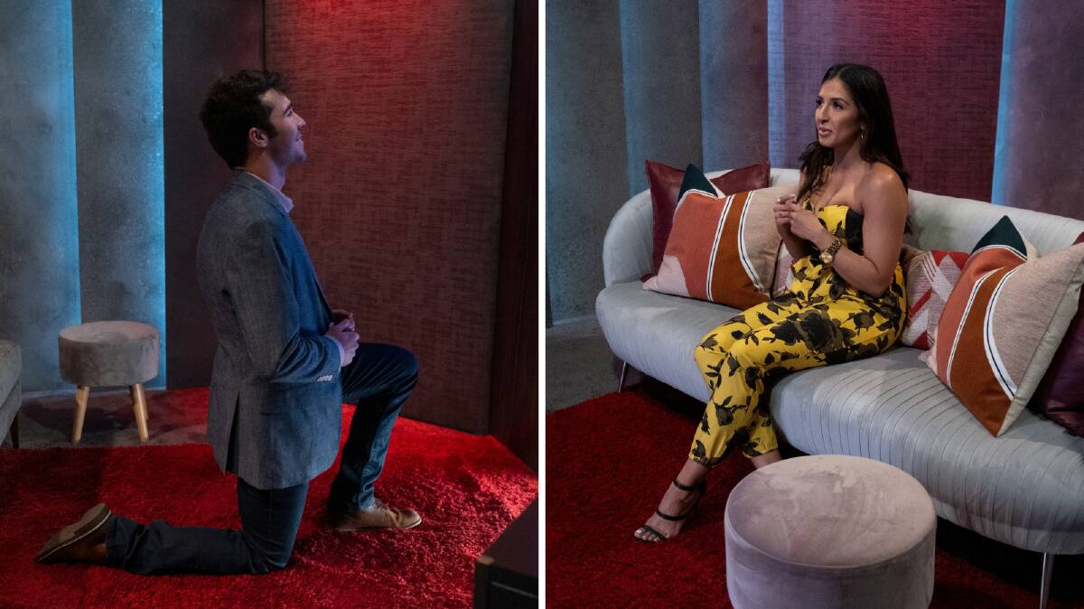 Would you propose to someone you've only spoken to through a wall? Love Is Blind's Cole Barnett did when it came to Zanab Jaffrey. Pictures Netflix