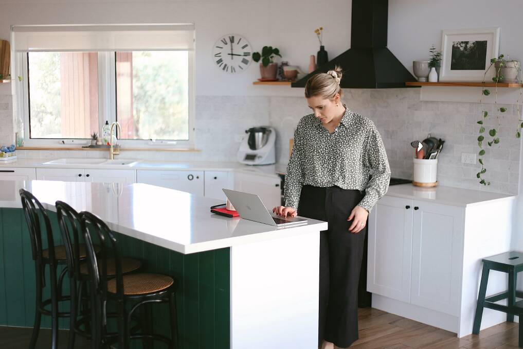 Carly Dewey shares designing tips on her Instagram page, such as how to get luxe benchtops for less. Picture: Nick Dewey