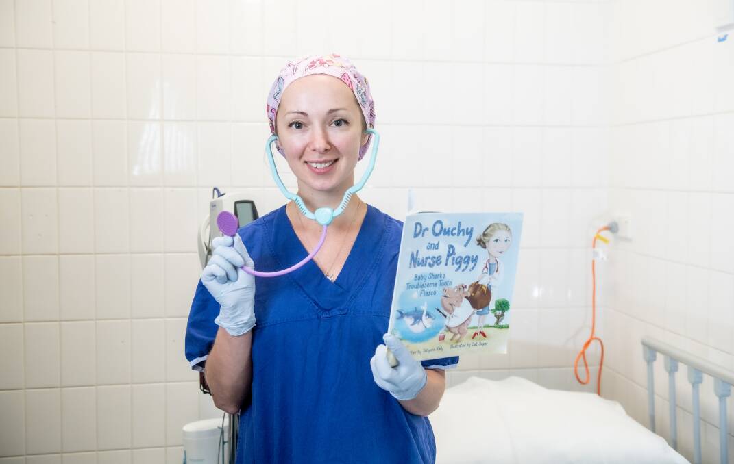 Surgeon Tetyana Kelly has written a kids' book Dr Ouchy and Nurse Piggy. Picture: Karleen Minney
