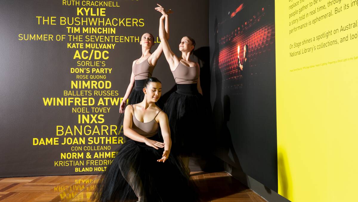 Dancers from the Kim Harvey School of Dance at the launch of the exhibition On Stage. Picture: Sitthixay Ditthavong
