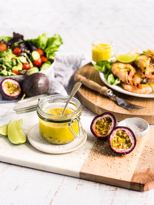 Passionfruit, wasabi and sesame dressing. Picture: Supplied