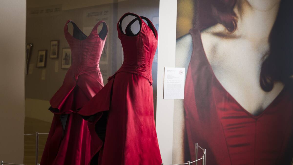 The red Satine dress worn by Nicole Kidman in Moulin Rouge. Picture: Dion Georgopoulos