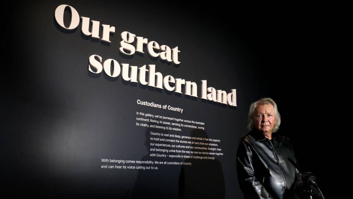 Icehouse frontman Iva Davies inside the Great Southern Land environmental gallery at the National Museum. Picture by James Croucher
