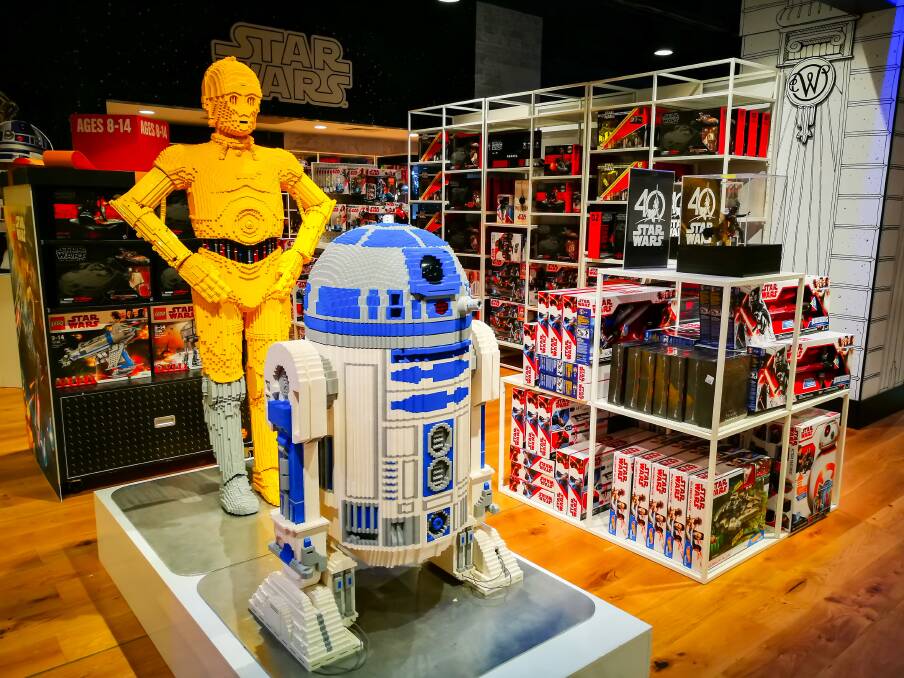 C-3PO and R2-D2 in Sydney's LEGO store. Picture: Shutterstock 