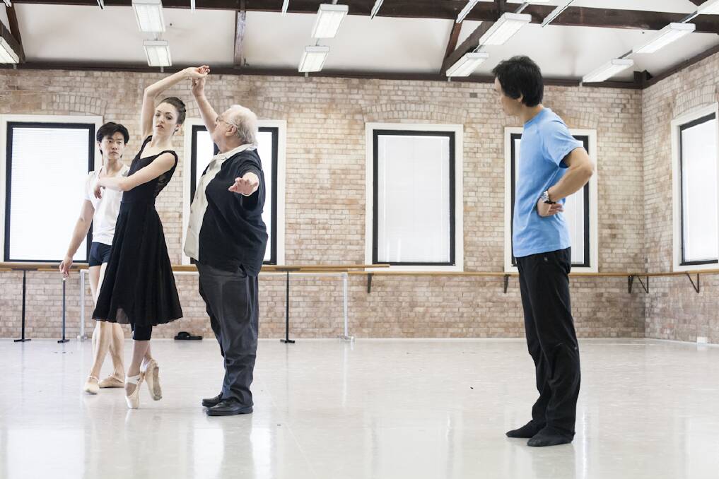 Queensland Ballet choreographer Ben Stevenson, third from left, and artistic director Li Cunxin, far right. Picture: Supplied. 