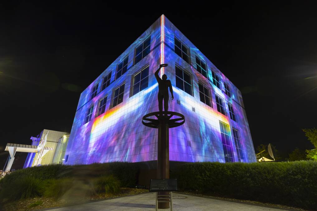 Questacon during the 2019 Enlighten Illuminations. Picture: Supplied