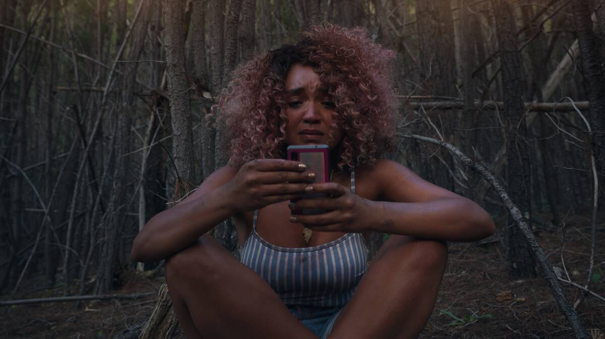 Sissy, starring Aisha Dee, examines social media through horror. Picture: Supplied