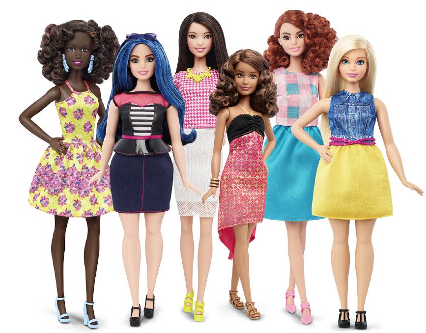 A range of Barbies with different body shapes were released in 2016. Picture Mattel Inc