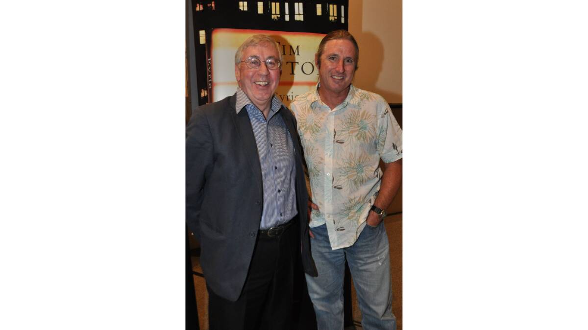 Colin Steele with Australian author Tim Winton in 2013. Picture by Lyn Mills