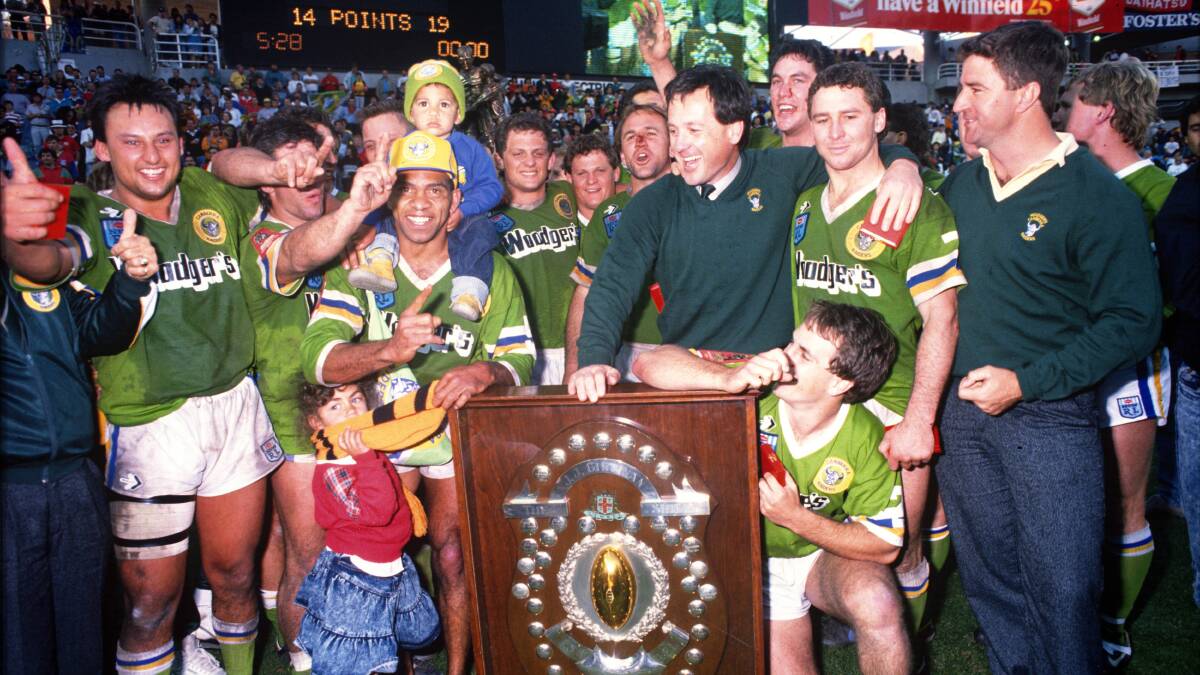 The Canberra Raiders after winning the 1989 grand final. Picture: NRL Photos