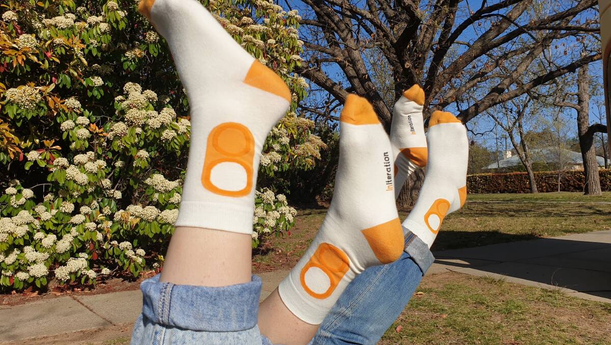 Canberra bus stop socks by InIteration. Picture: Supplied