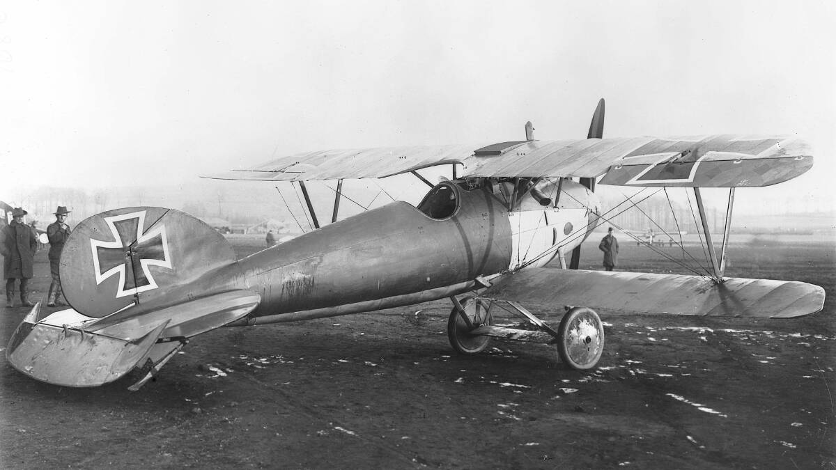 The German Albatros D5A Scout aircraft brought down by members of the Australian Flying Corps. Picture: Australian War Memorial