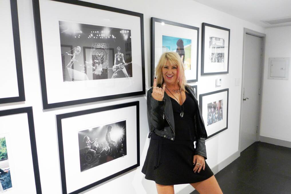 Karen Mason-Blair poses for a portrait with her photographs. Picture: Getty Images