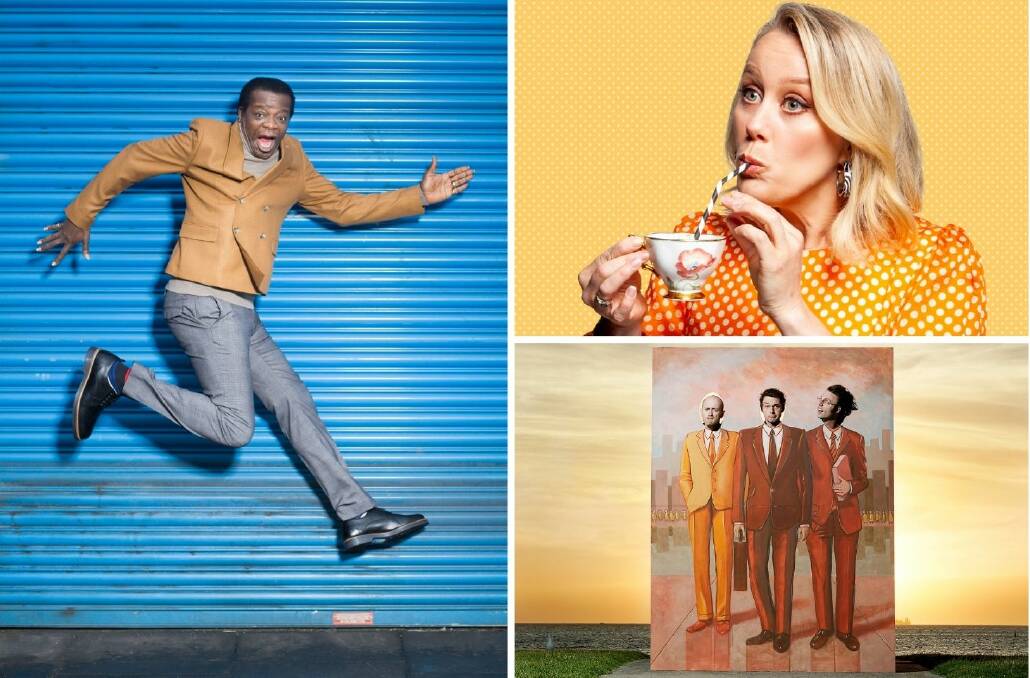Stephen K Amos, Claire Hooper and Tripod are all part of this week's Canberra Comedy Festival offerings. Pictures: Supplied