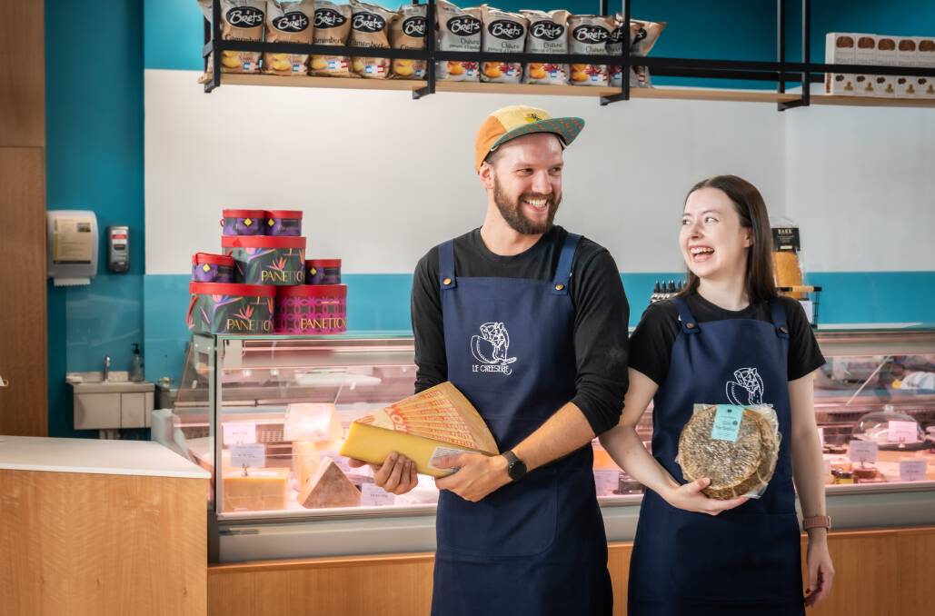 Alex Royds and Kaitlyn Towner have just opened Le Cheeserie at Belconnen's Capital Food Market. Picture by Karleen Minney
