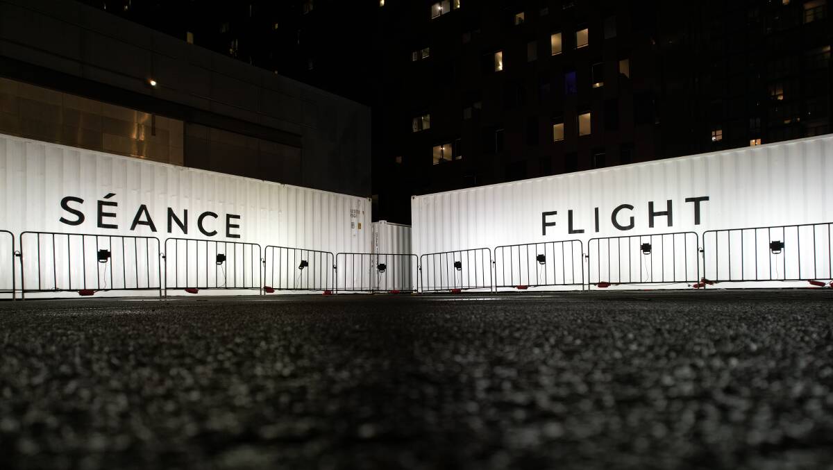 The exteriors of the Séance and Flight shipping containers. Picture by Realscape Productions 