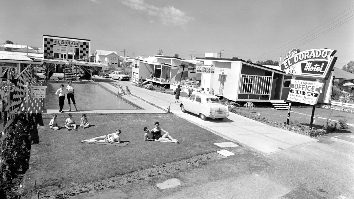Opening in 1955, the El Dorado Motel in Broadbeach, Queensland, was one of the first motels to open in Australia. Picture: National Archives of Australia