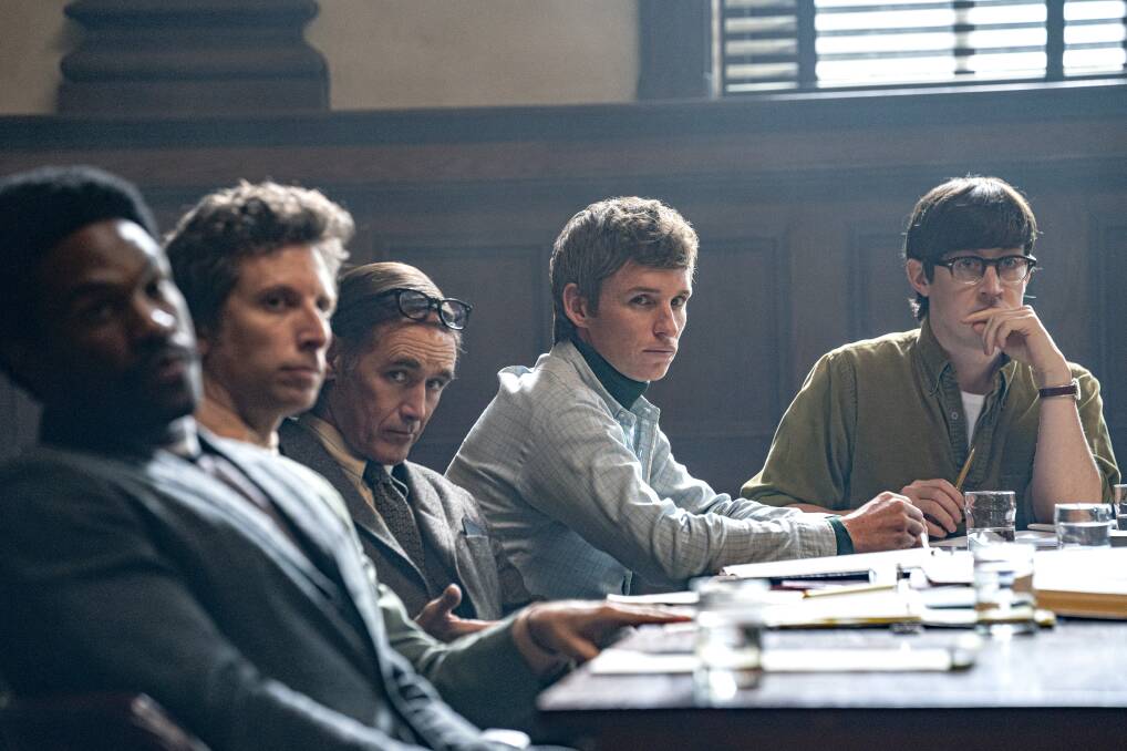 The Trial of the Chicago 7 sees Yahya Abdul-Mateen II, Ben Shenkman, Mark Rylance, Eddie Redmayne and Alex Sharp take to the screen. Picture: Nico Tavernise/Netflix 
