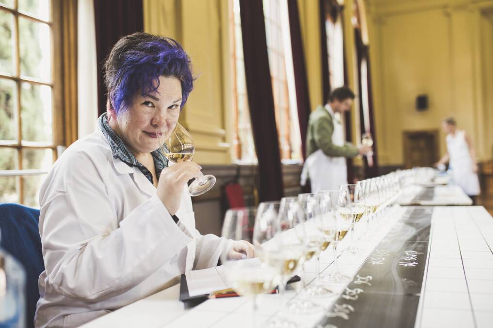 Judge Fongyee Walker during the 2018 Canberra International Riesling Challenge. Picture by Jamila Toderas