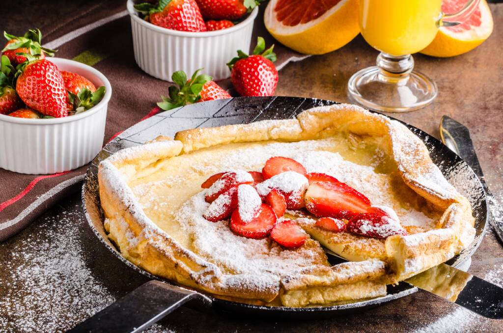 Dutch pancakes with strawberries is a great option for those who have a sweet tooth. Picture: Shutterstock