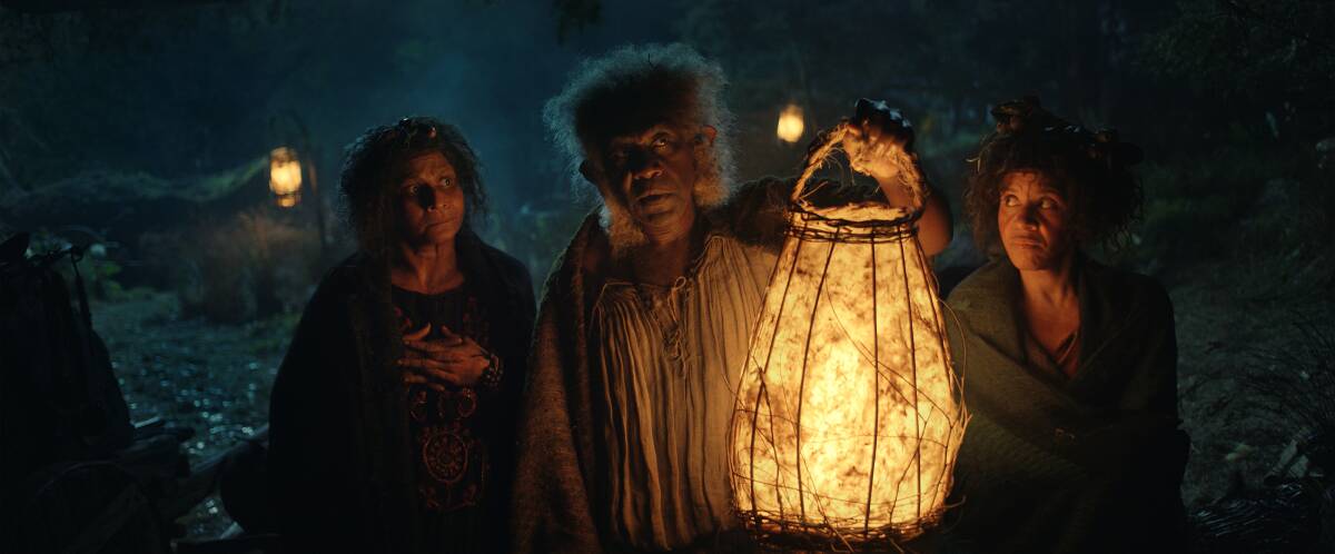 Thusitha Jayasundera, Lenny Henry and Sara Zwangobani all play Harfoots - a type of Hobbit. Picture: Prime Video 