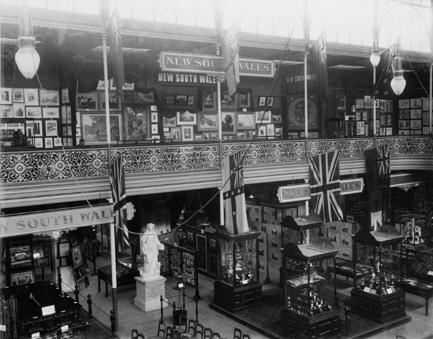 The Australian colonial billiard table (bottom left hand corner) at the 1887 Adelaide Jubilee Exhibition. Picture supplied