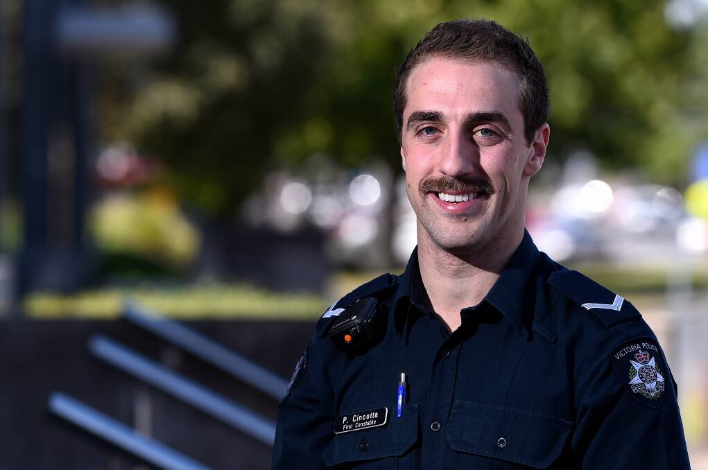DUTY: First Constable Pat Cincotta worked on the NSW border in early January. Photo: Adam Trafford