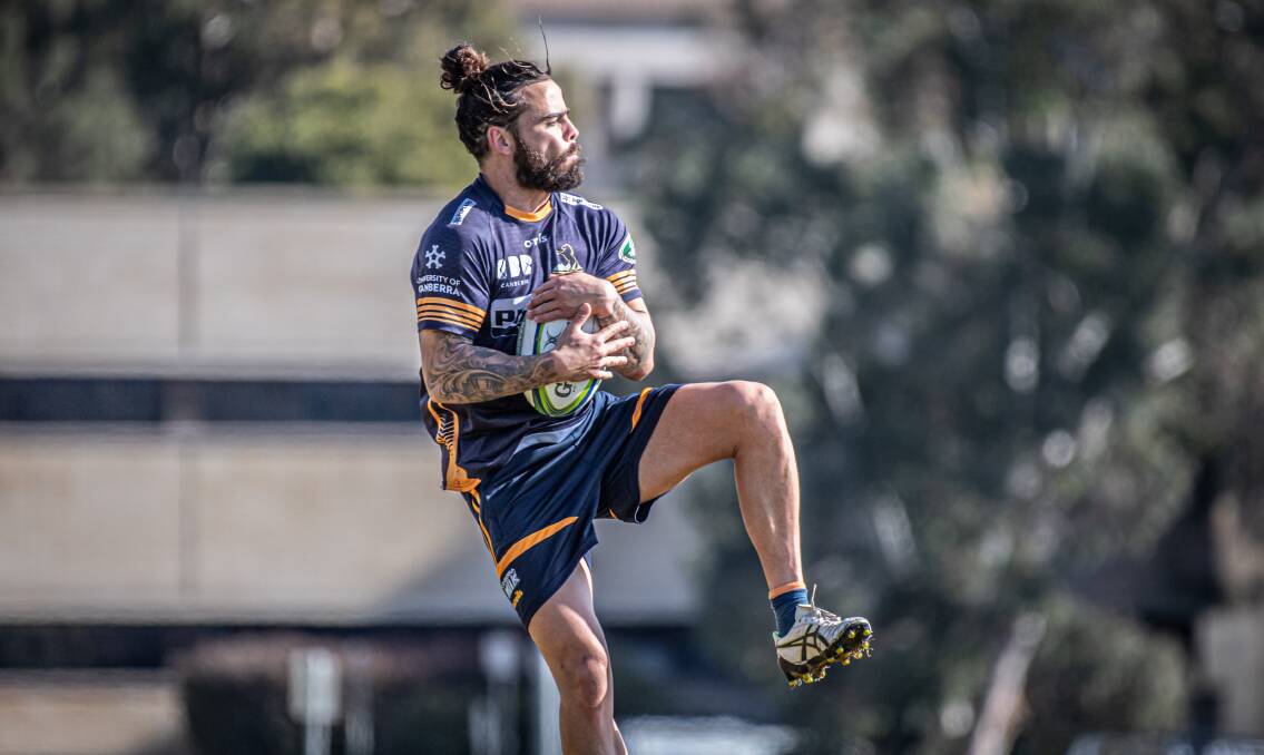 Brumbies winger Andy Muirhead is battling for a wing spot this weekend. Picture: Karleen Minney