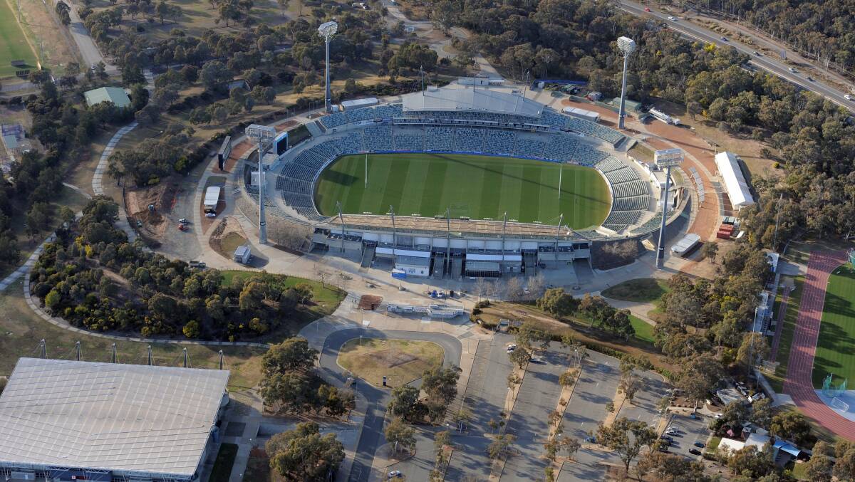 The ACT government is expected to operate Canberra Stadium and the AIS Arena, despite not owning either asset. Picture by Graham Tidy