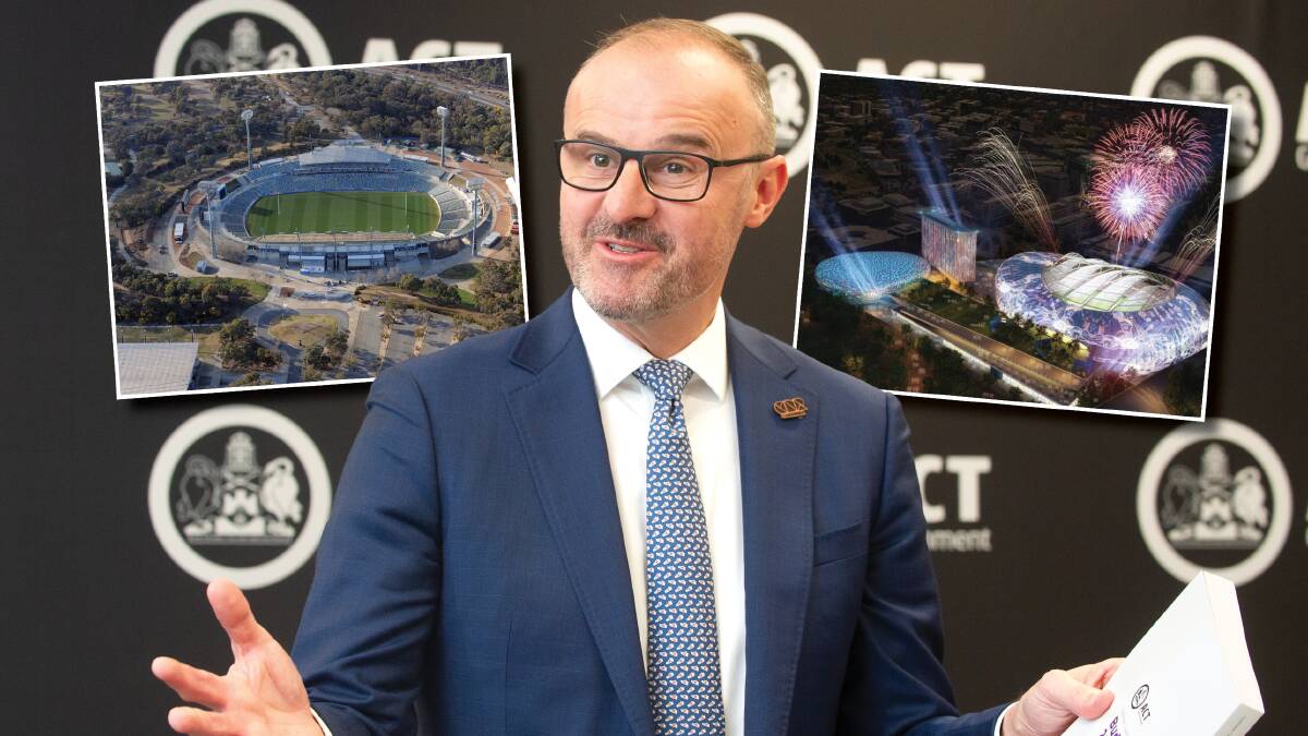 ACT Chief Minister Andrew Barr is working on a new stadium plan for Bruce.