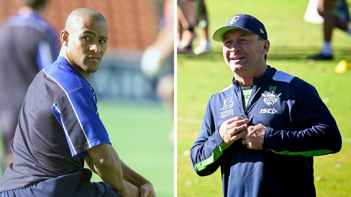 George Gregan, left, and Ricky Stuart - two of the greatest sledgers. Pictures by Elesa Kurtz, Iain McGregor