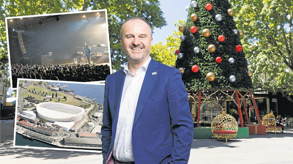ACT Chief Minister Andrew Barr hopes to build a 7000-8000-capacity concert venue on the site of the Civic pool. Main picture by Keegan Carroll
