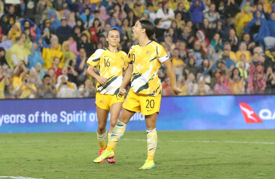 Sam Kerr and the Matildas could still play World Cup games in Canberra. Picture: Max Mason-Hubers