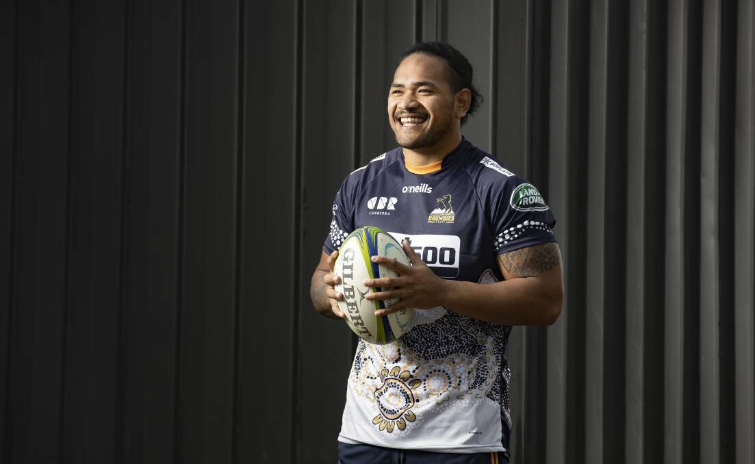 Solomone Kata has scored five tries in six games for the Brumbies. He will be making his comeback from a hamstring injury on Saturday night. Picture: Sitthixay Ditthavong