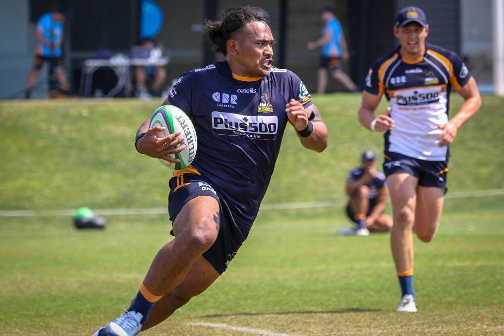 Wing and a prayer: Solomone Kata set to be injected on Brumbies wing for round one. Picture: Brumbies Media