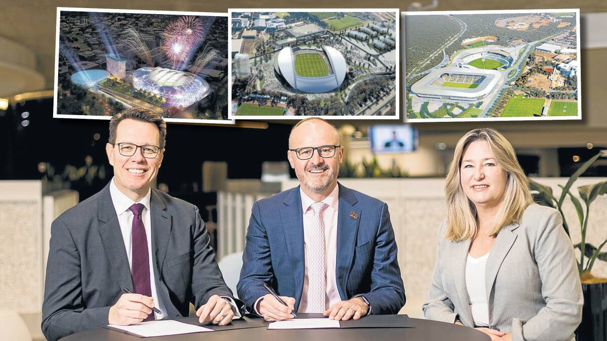 Australian Sports Commission boss Kieren Perkins has signed a deal with ACT Chief Minister Andrew Barr and Sport Minister Yvette Berry to investigate options for the AIS site. Main picture supplied