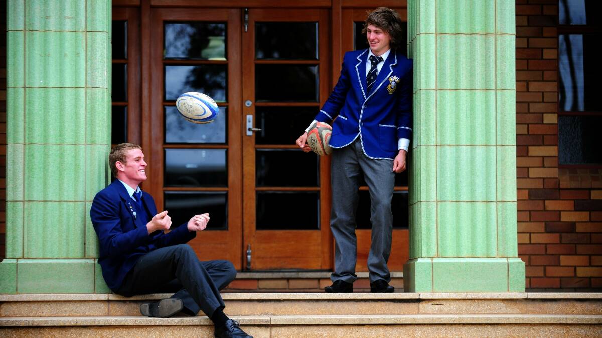 Tom Cusack, left, and Lewis Holland were Canberra schoolboy rivals. Picture: Karleen Minney