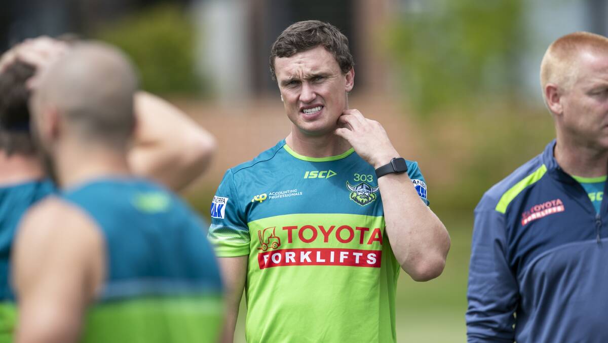 Jack Wighton and Jamal Fogarty will test their halves combination in the second trial against Manly. Picture: Keegan Carroll