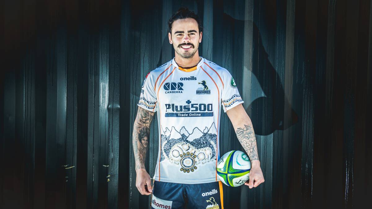 Andy Muirhead will wear the inaugural Brumbies' Indigenous jersey with pride for the clash against the Queensland Reds on Saturday night. Picture: Karleen Minney
