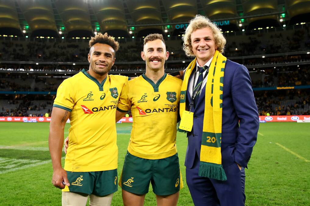 The next in line? Joe Powell, right, has been left out of the Wallabies team despite Nic White's absence. Picture: Getty Images