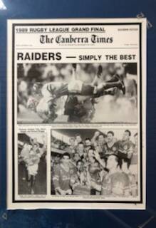 How The Canberra Times covered the 1989 grand final.
