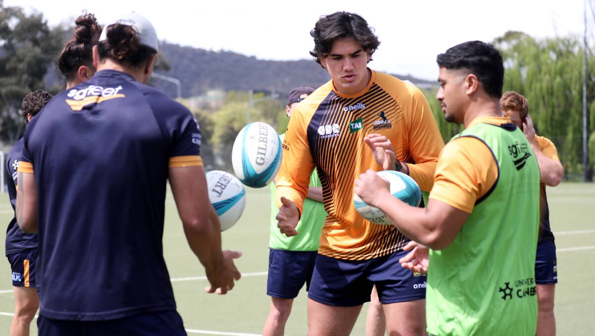 Darcy Swain returned to Brumbies training this month after being suspended. Picture by James Croucher