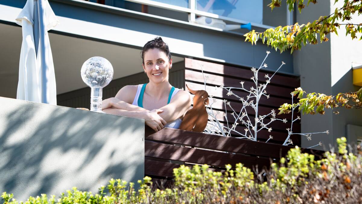 Laura Peel at home in Lyons with the World Cup crystal globe. Picture: Elesa Kurtz