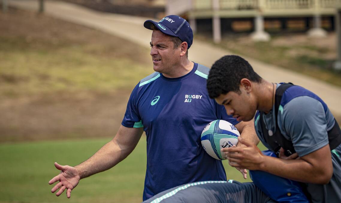 Dan Hooper at the Rugby Australia national junior camp. Picture: Brendan Hertel/RugbyAU Media