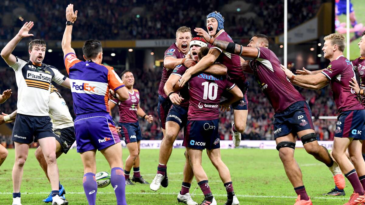 The Reds scored in injury time to win the Super Rugby AU grand final last year. Picture: Getty Images