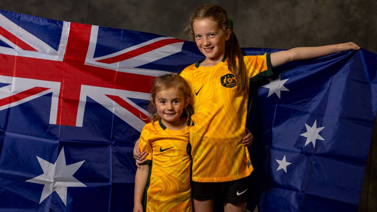 Canberra juniors Hayley and Charlotte Scott will watch World Cup games from Canberra. Picture by Gary Ramage